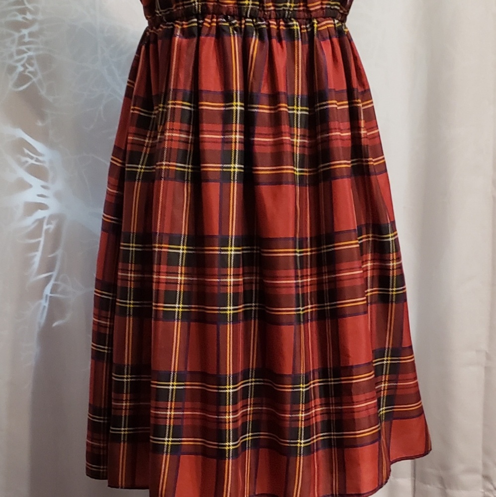 213 RED PLAID DRESS SIZE MEDIUM - Picture 2 of 4
